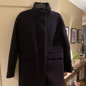 J. Crew Stadium-cloth cocoon coat, size 2, Navy